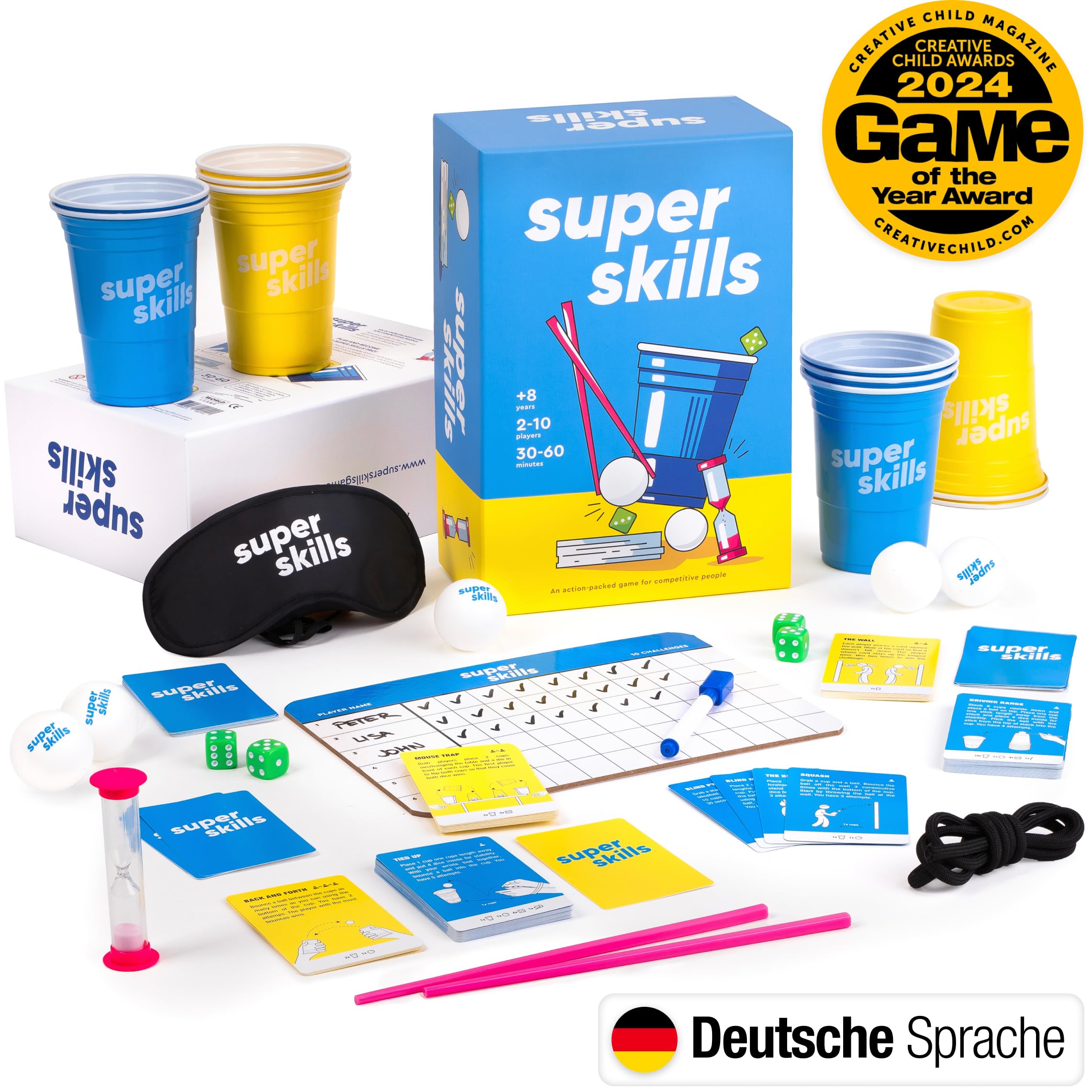 The World Game Super Skills - Deutsch - Das lustige Gesellschaftsspiel für Kinder, Jugendliche & Erwachsene - Partyspiele mit Vielfältigen Herausforderungen Jungen & Mädchen - Brettspiel 2