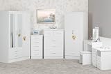 Seconique Nevada 3 Door 2 Drawer Wardrobe White Gloss Metal Handles view 2