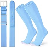 XZQTIVE Baseball Softball Socks and Baseball Softball Belt Combo Set Knee-High Soccer Socks for Kids Youth Adult