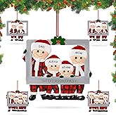 Personalized Christmas Ornament 2025, Christmas Tree Ornament, Frame Personalized Happy Family Made of Ceramic, Christmas DIY Name Hanging Pendant, Cute Tree Decorations (Family of 4)