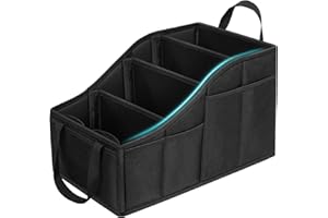 YOHOOLYO Car Seat Organizer for Front Back Seat Passenger Seat Organizer with Belt Car Organizer Between Backseat Collapsible