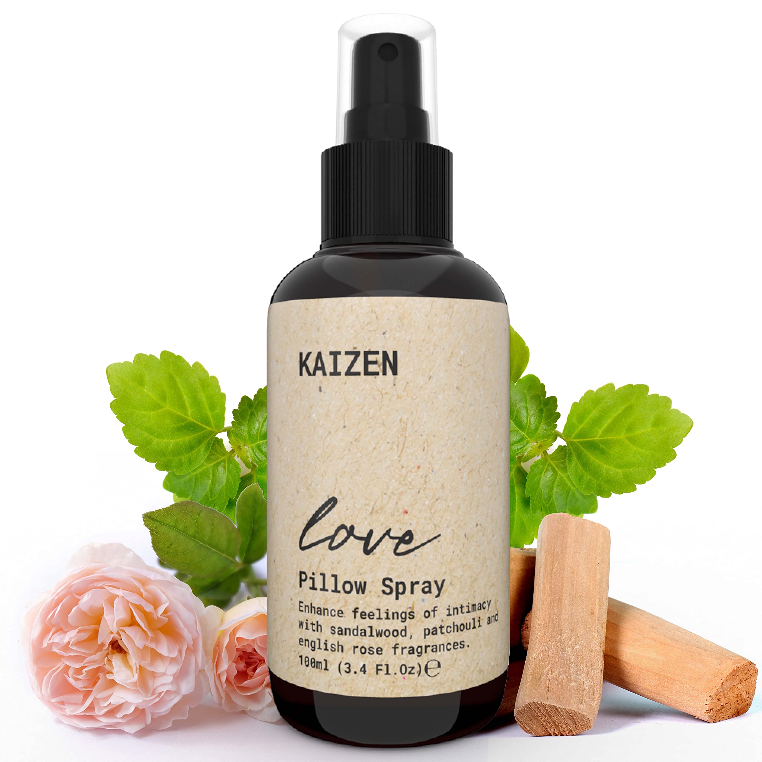 KAIZEN Scented Room Sprays for Relaxation & Freshness - Natural Essential Oils - Soothing and Energizing Atmosphere, Perfect for Home, Office, or Bedtime Use, Made in Germany, 100ml (Rose)