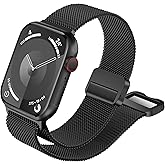 Double Magnetic Compatible for Apple Watch Band Ultra 2,SE, Stainless Steel Strap Metal Mesh Sport Loop for iWatch Bands 38mm 40mm 41mm 42mm 44mm 45mm 46mm 49mm Series 10/9/8/7/6/5/4/3/2/1 Women Men