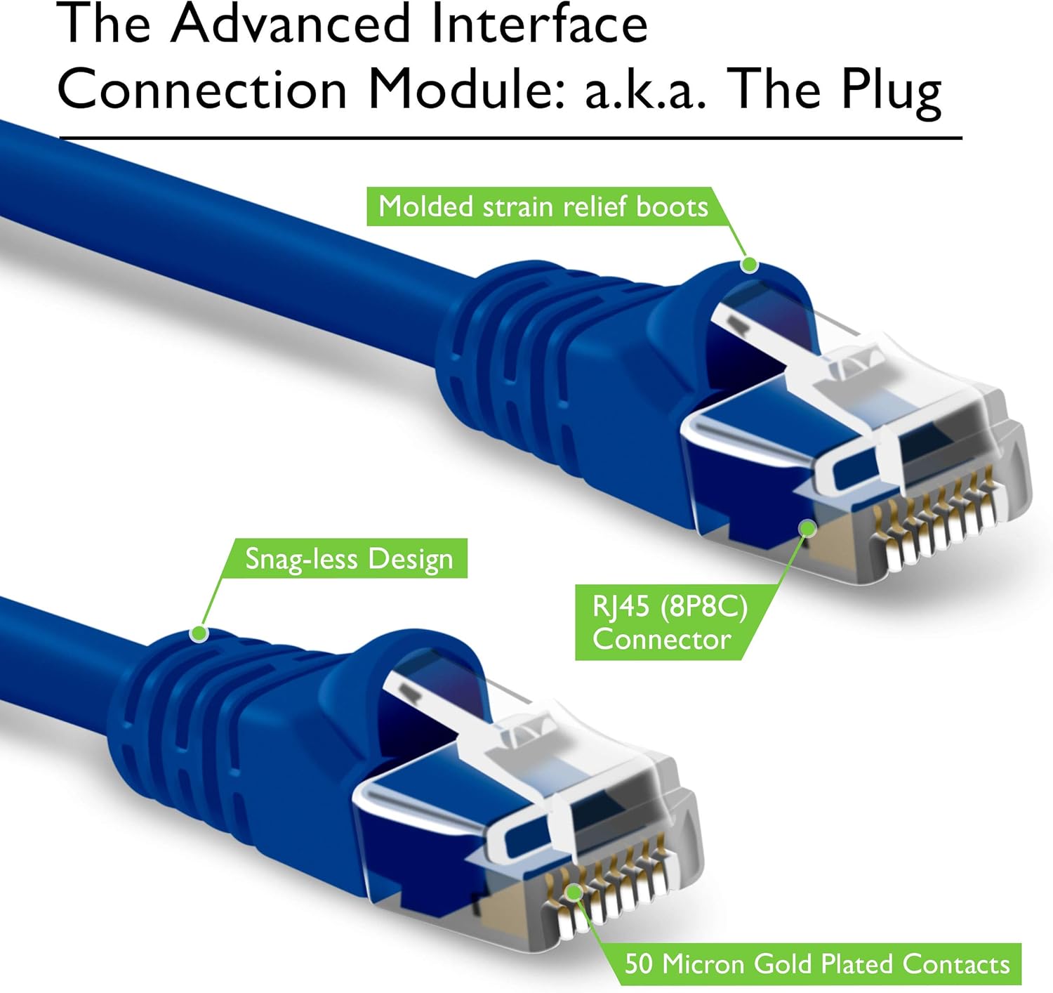 GearIT 10 Pack, Cat 6 Ethernet Cable Cat6 Snagless Patch 10 Feet - Computer LAN Network Cord, Blue - Compatible with 10 Port Switch POE 10port Gigabit: Computers & Accessories