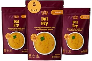 The Cumin Club Dal Fry - Ready to Eat Indian Food, Tasty Mumbai Curry Packet - Quick, Easy Cooking for Irresistibly Flavorful and Healthy Vegetarian Meals - Authentic Taste Pack of 3