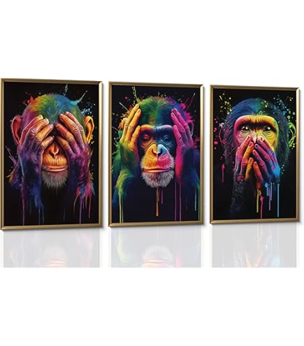 Amazon.com: Three Wise Monkeys Upcycled Vintage Book Page Art