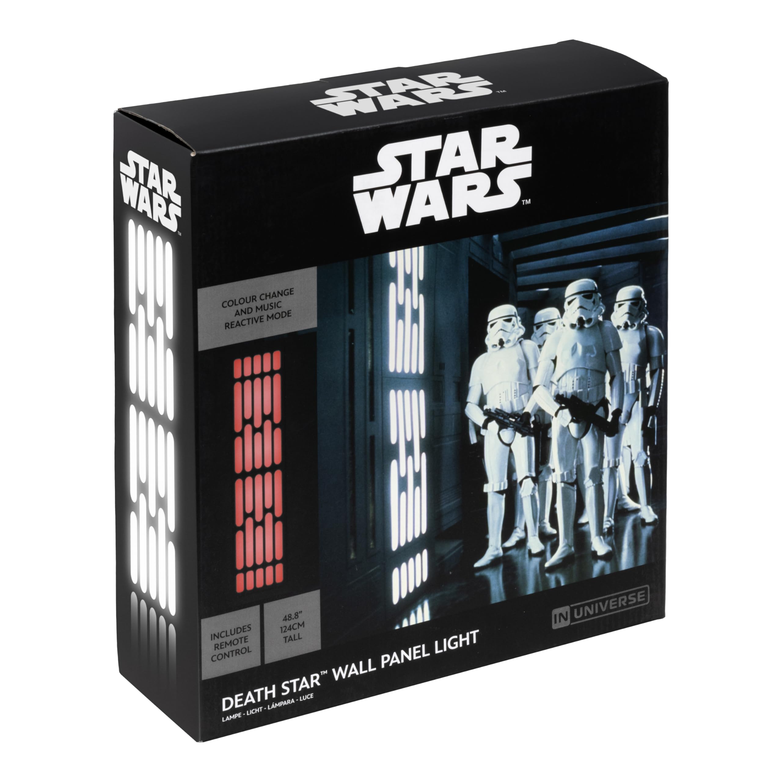 Paladone Star Wars Death Star Wall Panel Light with Colour Change and Music Reactive Modes, Officially Licensed Remote Controlled LED Wall Décor for Bedrooms & Home, Collectible Gift