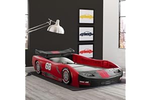 Delta Children Turbo Race Car Twin Bed, Red