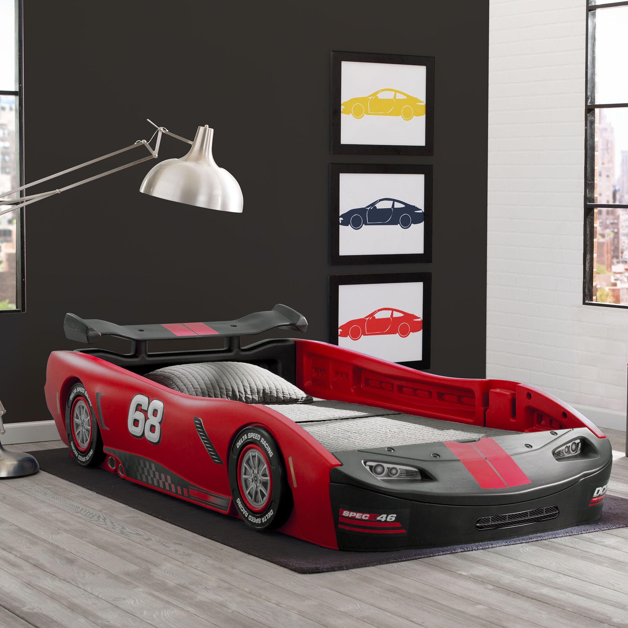 Photo 1 of *** UNKNOWN MISSING HARDWARE/PARTS ***Delta Children Turbo Race Car Twin Bed, Red