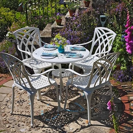 Lazy Susan Furniture Anna 80 Cm Round 4 Seater Cast Aluminium