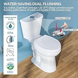 HOMLYLINK 19 Inch Compact Tall Toilet for