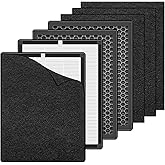 KUETERYUN K2&MK-AP01Air Filter Compatible with LUNINO K2&TER Air MK-AP01&DBFIT AP300 Air Purifier, 3 Stage Washable H13 Air Cleaner Filter,4Pack