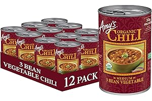 Amy's Organic 3 Bean Vegetables Chili, 14.7 Oz, Pack of 12