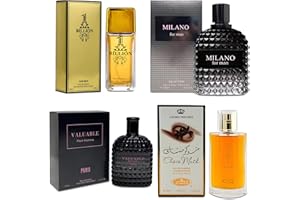 AFLUXE Men Cologne 4-Piece Combo Set (Choco/Milano/Billion/Valuable Paris) Each 100ml Eau de Toilette/Parfume Spray Premium Men Perfume Set Long Lasting Fragrance for Daily Use