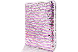 Reversible Sequin Journal for Girls, 5.5"x8.3" 160 Lined Pages Girls Journal Intime Pour Fille Pink Notebooks for Kids Magic 