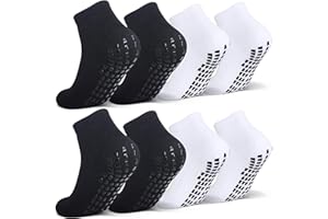 Raigoo Grip Non Slip Socks For Kids(4-16 Years Old), Cushioned Sport Athletic Slipper Hospital Socks For Youth Boys & Girls