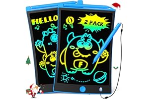 TEKFUN 2 Pack LCD Writing Tablet with Stylus, 8.5in Erasable Doodle Board Mess Free Drawing Pad for Kids, Car Trip Educational Toys Birthday Christmas Gift for 3 4 5 6 7 Girls Boys (2*Blue)