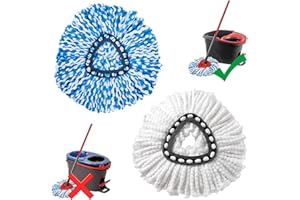 2pcs Mop Heads Replacements for Vileda / O-Cedar EasyWring 1-Tank Spin System, Microfiber Spin Ocedar Head Mop Refills Bulk, 