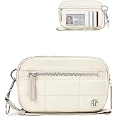 Sunpour Wristlet Wallet for Women,Quilted Nylon Purse with 3 Zippers,Credit Card Holder and Cell Phone Organizer for Travel