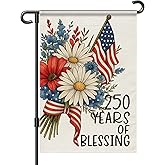 Blessing 250th Anniversary America Garden Flag, 250 Anniversary USA Flag Patriotic 250 Year Banner 4th of July Yard Sign 1776-2026 Commemorative Double-Sided Waterproof Garden Flag 12x18 Inch