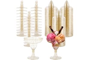 LDXDRU 60Pcs Plastic Margarita Glasses, 5oz Small Disposable Margarita Glasses, Clear Plastic Martini Cups for Bar Events Wed