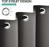 Deconovo Eyelet Blackout Curtains 2 Panels Grey Thermal Insulated 42x84 in view 6