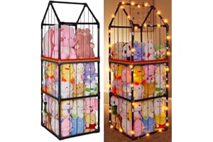 Stuffed Animals Storage Zoo Plushies Toy Storage Organizer Unicorn Castle PVC Stuffed Animals Holder Kids Toy Storage Playroom Nursery Storage Shelf