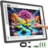 TOHETO Rechargeable A3 Light Pad for Diamond Painting, Ultra Bright Tracing Light Box for Drawing, Wireless Lightbox for Tracing and Drawing, Cordless Diamond Art Light Board for Sketching (Black)