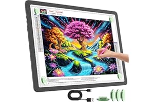 TOHETO Rechargeable A3 Light Pad for Diamond Painting, Ultra Bright Tracing Light Box for Drawing, Wireless Lightbox for Trac