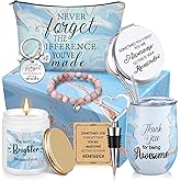 Perthlin 9 Pcs Employee Appreciation Gift Set for Women 12 oz Tumbler Makeup Bags Candle Bracelet Keychain Card Female Coworkers Thank You Gifts for Staff Social Worker Nurses Teachers Boss(Blue)