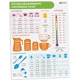 Kitchen Conversion Chart Magnet - Measurement Guide for Cooking &amp; Baking | 6x8 Waterproof Baking Supplies Essentials Accessories - Liquid &amp; Dry Measurements - Kitchen Gadgets, Baking Gifts for Women