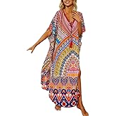 Eddoyee Loose Beach Kaftan Dresses for Women Caftan Swimsuit Cover Up