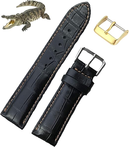 Handmade Crocodile Watch Strap Belly Hornback Wristband Alligator Watch