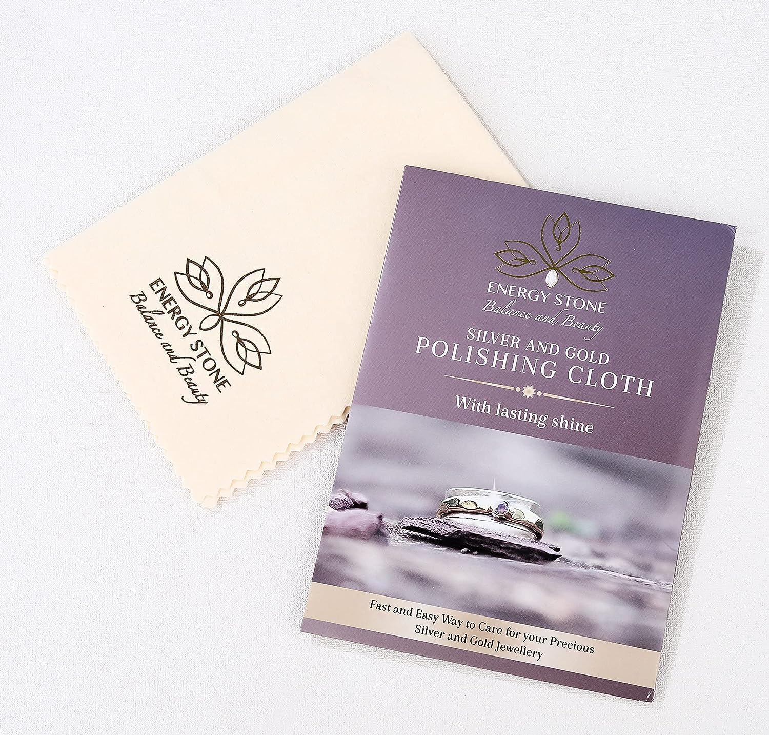 ENERGY STONE Silver and Gold Restoration Polishing Cloth, Anti-Tarnish Cleaner with Lasting Shine, for Fine Valuables Precious Metals, Silverware, Coins