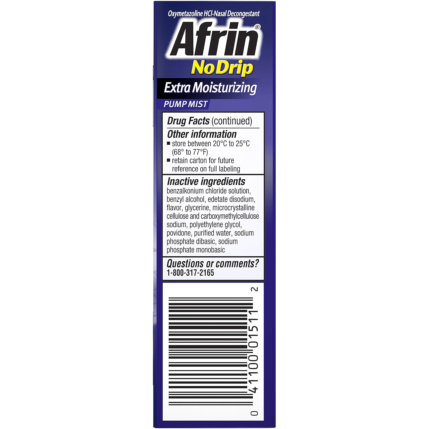 Afrin Nasal Spray No Drip Extra Moisturizing Pump Mist, .5 oz : Grocery & Gourmet Food
