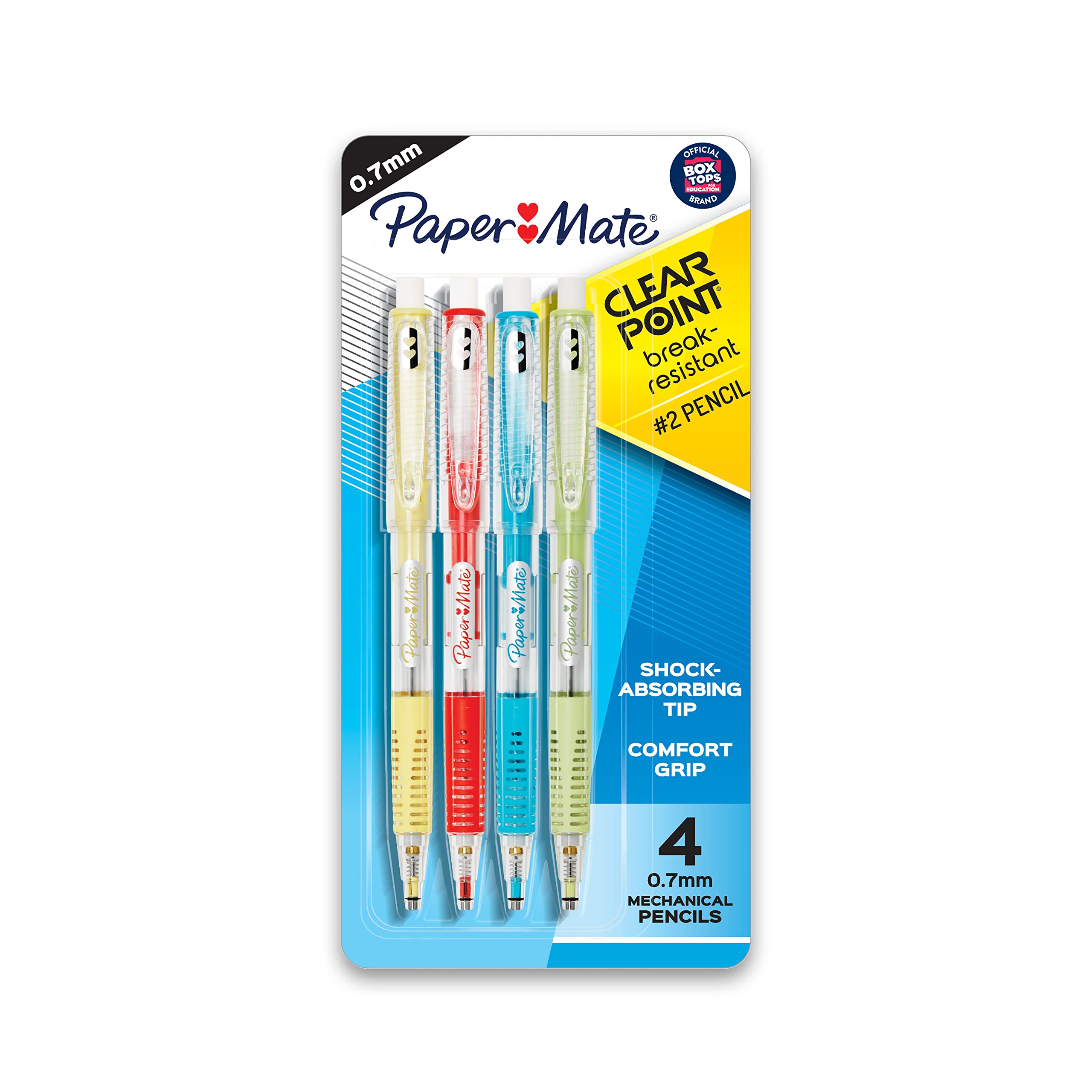 Photo 1 of Paper Mate Clearpoint Mechanical Pencils 0.7mm Break Resistant HB 2 Lead School Supplies Art Supplies Drawing Sketching Pencils 2 Assorted Barrel Colors 4 Count