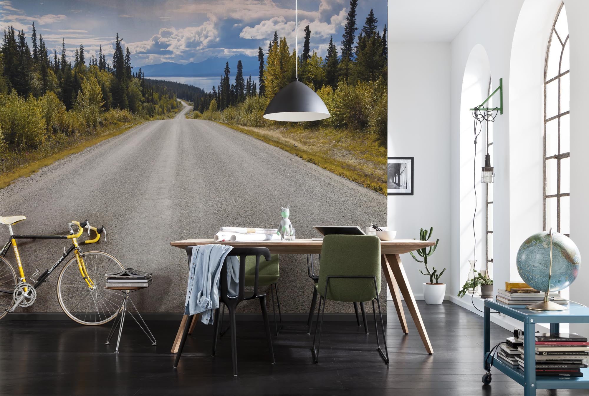 Komar 8 532 Wallpaper Paper Atlin Road, Size: 368 x 254 cm (W x H), 8 Pieces, and Paste, Made in Germany, Bunt