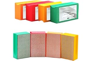 MORESUPERHARD Diamond Hand Polishing Pads 4Pcs，Diamond Sanding Block Foam Backing for Sanding Tile Glass Stone Concrete Granite Marble，Dry/Wet Diamond Sanding Pads 60,120,200,400# Grit