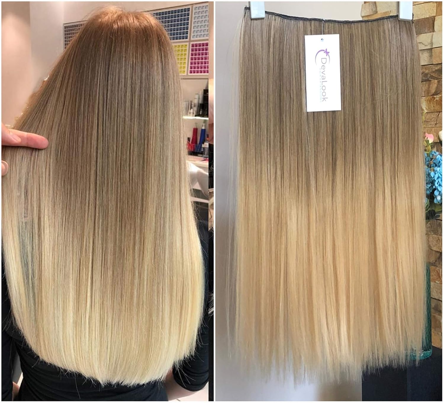 Amazon Com 18 Inches Thick Soft One Piece Half Head Straight