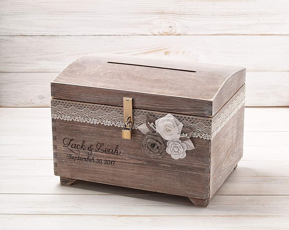 Rustic Wedding Card Box with Slot