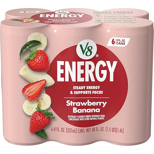 V8 +ENERGY STRAWBERRY BANANA ENERGY DRINK, MADE WITH...
