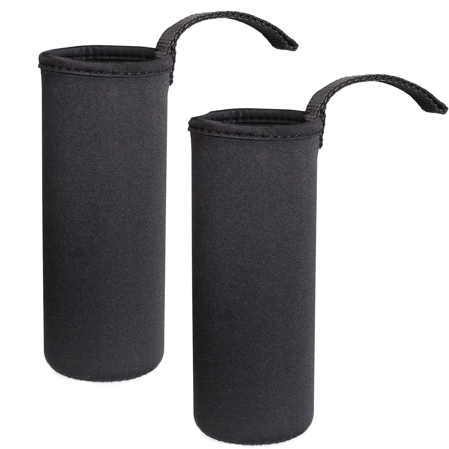 trabag Pack of 2 Neoprene Bottle Sleeves, 750 ml, Thermal Case, Insulated for Outdoor Sports, Camping, Hiking, Travel (Black)