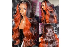 DAPHERNEW 200% Density 13X6 Ginger Lace Front Wigs Human Hair Pre Plucked for Women Ombre 13X6 HD Transparent Ginger Orange Lace Front Wigs Human Hair Glueless Ginger Colored Lace Front Wigs Human Hair (26Inch)