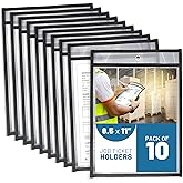 10 Pack Job Ticket Holders 8.5x11 - Work Order Plastic Sleeves for Documents - 8 1/2 x 11 Shop Ticket Holders - Dry Erase Pocket Sleeves - Dry Erase Pockets - Dry Erase Sleeve - Clear Pocket Sleeve