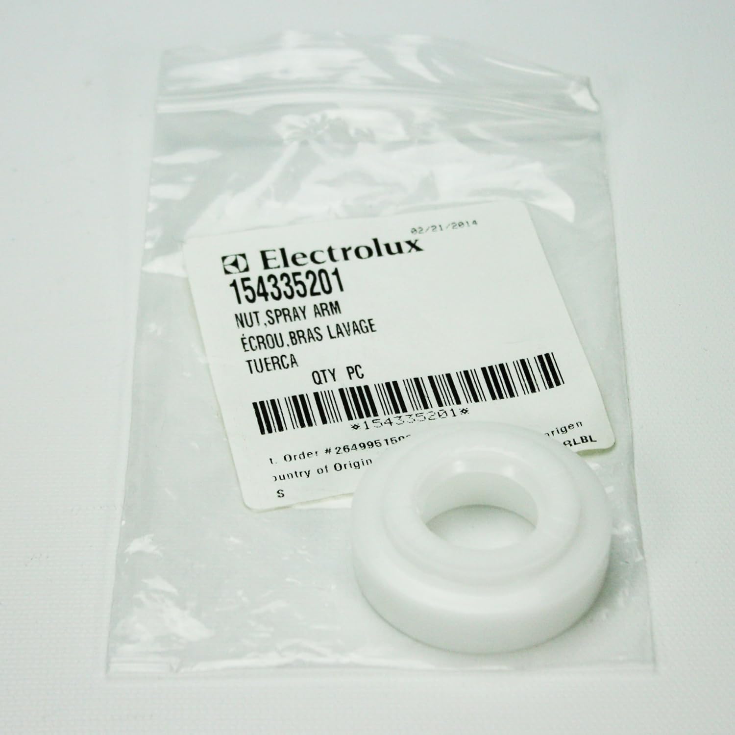 Frigidaire 154335201 Dishwasher Spray Arm Nut Genuine Original Equipment Manufacturer (OEM) Part