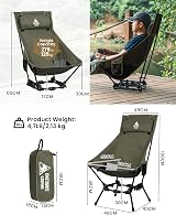 OneTigris Dragonhide Oversized Camping Chair with Pillow 275 lb Capacity view 3