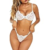 Avidlove Women Bra and Panty Sets with Underwire Floral Lace Lingerie Set