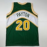Facsimile Autographed Gary Payton Seattle Rookie Green Reprint Laser Auto Basketball Jersey Size Men's XL