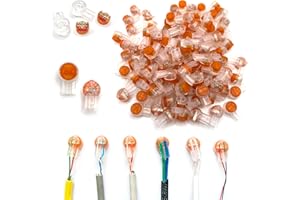 LIUJINCAN 100PCS UY2 K2 Gel-Filled Waterproof IDC Network Cable Telephone Wire Splice Connectors, Double-Blade Moisture Proof Butt for Weak Current Wire Connections