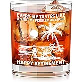 AXIARA Funny Retirement Gifts for Men Women - 11 oz Engraved Crystal Whiskey Glass - Going Away Goodbye Farewell Gifts for Coworkers Boss, Retirement Gift for Friends Dad Grandpa Woman